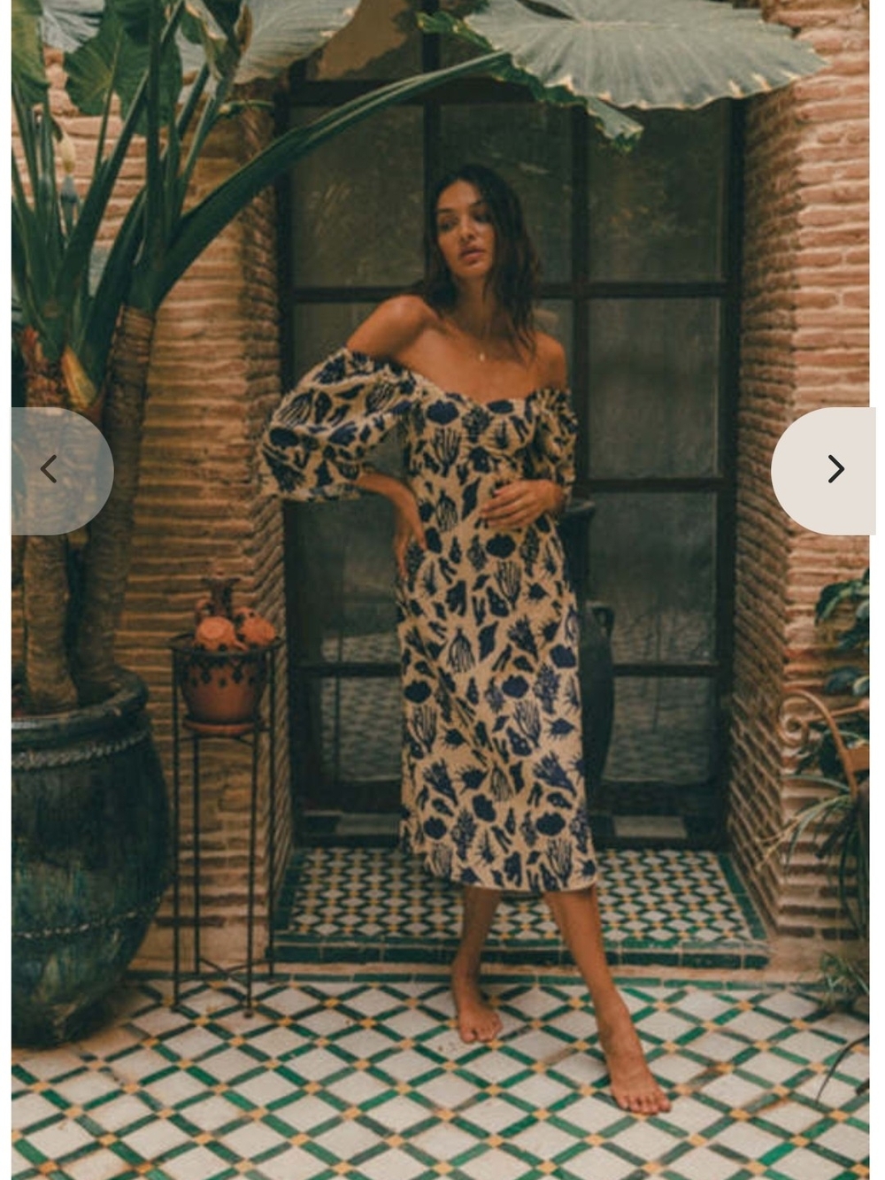 New Kinga Csilla Delilah Cobalt Floral Print Midi Dress in Navy and Cream S 10